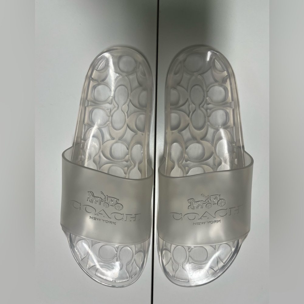 Coach clear plastic pool slides